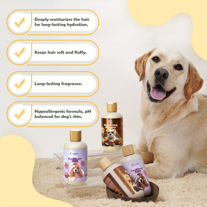 2pcs Pet Grooming Kit: Gentle Formula Shampoo & Conditioner For Dogs - Softens Fur, Cleanses & Cares, Nourishing Coconut Pet Care 3-in-1 Shampoo - Deep Cleans, Moisturizes, Itchy Skin Relief, Glossy Coat - Gentle & Safe For C