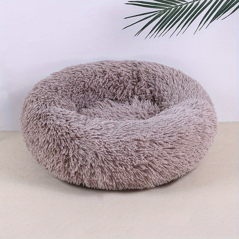 Ultra-Soft Plush Round Pet Bed - Luxurious Sleeping Haven with Warmth and Comfort for Dogs and Cats - Perfect for Cozy Naps and Snuggles