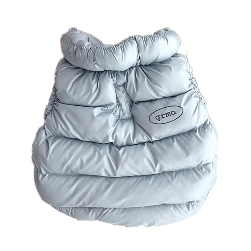 Winter Dog & Cat Vest - Thickened Warm Coat with Zipper Closure, Soft Pastel Colors (Blue, Pink, White) - for Small to Medium Pets - Cold Weather Apparel for Pomeranians, Chihuahuas, Shih Tzus - Easy On/Off Pet Clothing, Dog