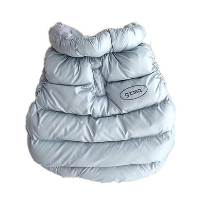 Winter Dog & Cat Vest - Thickened Warm Coat with Zipper Closure, Soft Pastel Colors (Blue, Pink, White) - for Small to Medium Pets - Cold Weather Apparel for Pomeranians, Chihuahuas, Shih Tzus - Easy On/Off Pet Clothing, Dog