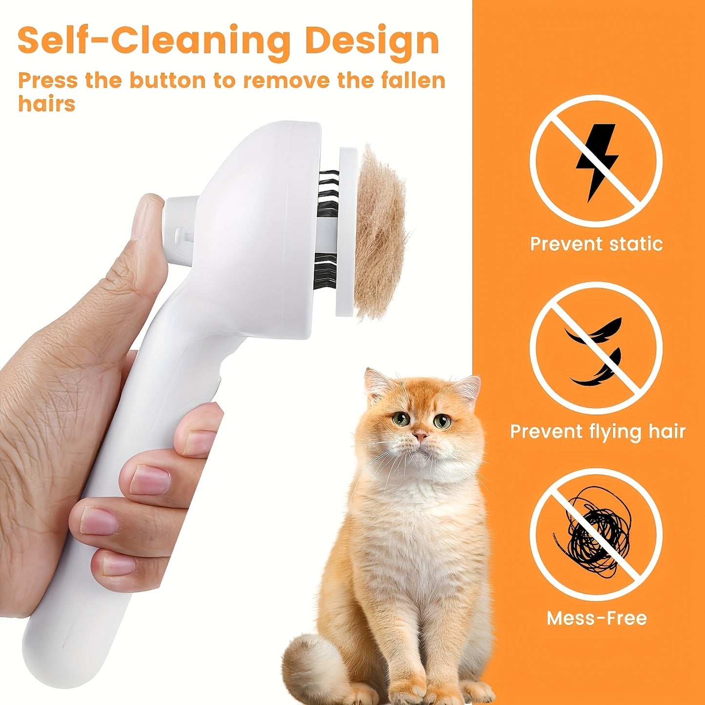 4-in-1 Cat Steam Brush with Self-Cleaning, Antistatic Shedding Spray Comb, Hair Removal, Massage Atomized Steam Beauty Brush for Dogs and Cats - Water Spray Demisting, Pet Care, White Professional Version, Cloud Pet Care