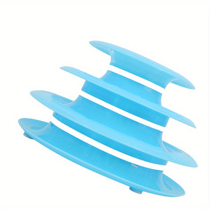 Interactive Cat Toy Tower with Rotating Balls - Durable Plastic Three-Level Track and Ball Play Structure, Entertaining and Stimulating Pet Activity Center, No Batteries Needed, Assorted Ball Colors