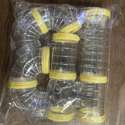 8pcs/set DIY Hamster Tunnel Toy Pet Rats Sports Training Pipeline Transparent Runway Toy Pet Hamster Game For Small Animal Accessories Mice Creative DIY Colorful Hoop Tubes Diam 2.17inch