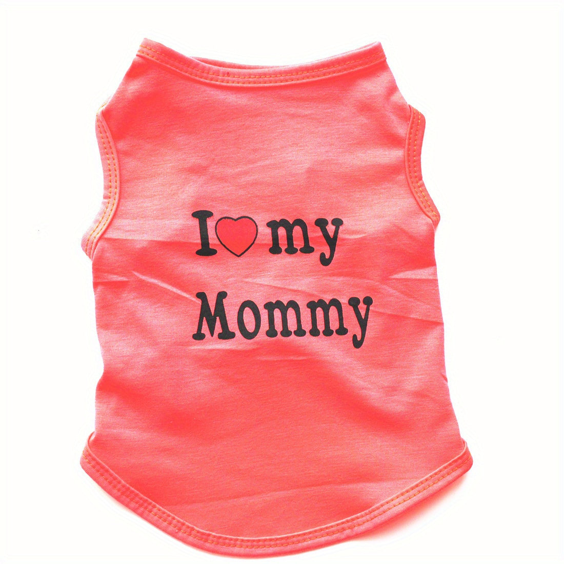 1pc Breathable Pet Vest for Summer Parties - Adorable 'I Love My Daddy/Mommy' Graphic Design for Dogs and Cats
