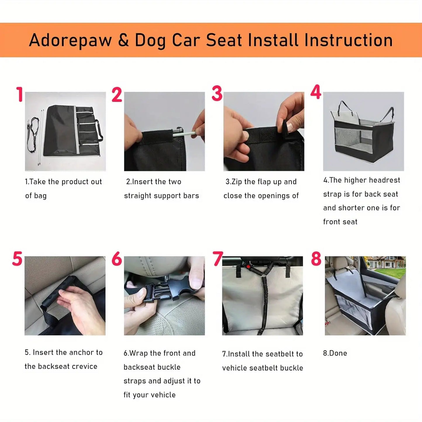 Foldable Dog Kennel for Cars - Heavy-Duty Pet Carrier Crate with Safety Belt System, Secure Locking Doors & Cushioned Interior - Heavy-Duty Fabric Construction, Foldable Design for SUVs, Sedans, Trucks - Travel Crate for Smal