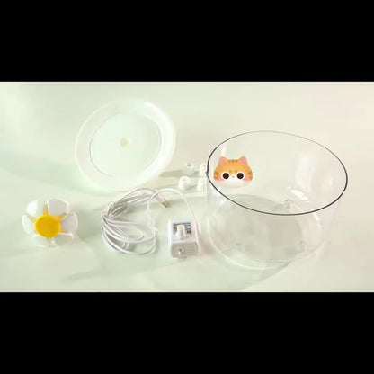 Cats and dogs pet new fountain flower water dispenser automatic cat water dispenser dog water dispenser food grade PP material, quiet operation, USB powered, safe and secure, suitable for cats and dogs large capacity Hallowee