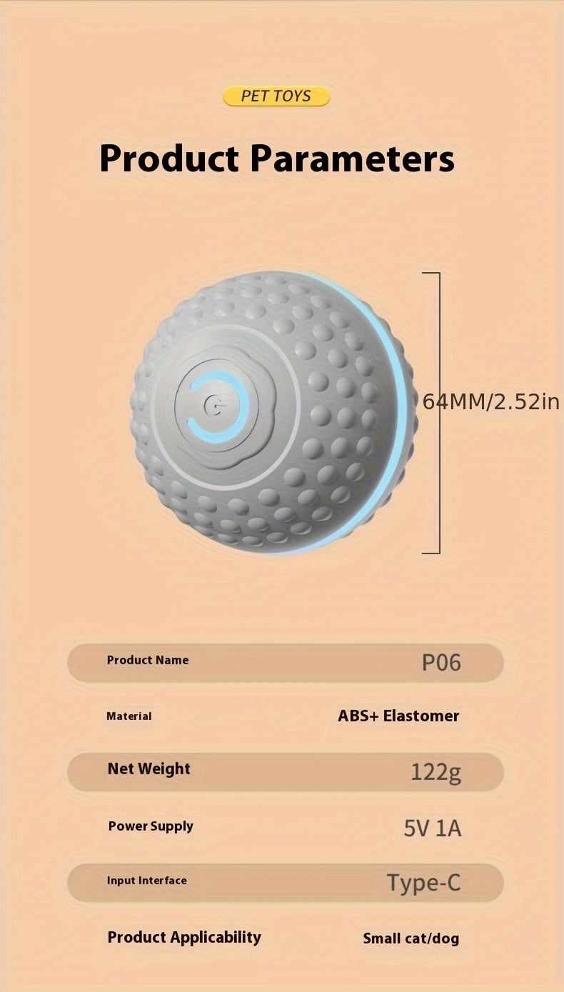 PounceEarth Large Dog Ball Toy - Bite-Resistant Durable Dog Ball with USB Rechargeable Battery, Interactive Polka Dot Design & Multiple Modes for All Breeds - Promotes Playful Engagement & Stimulates Curiosity, Dog Ball Toy,