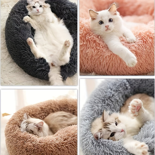 Ultra-Soft Plush Round Pet Bed - Luxurious Sleeping Haven with Warmth and Comfort for Dogs and Cats - Perfect for Cozy Naps and Snuggles