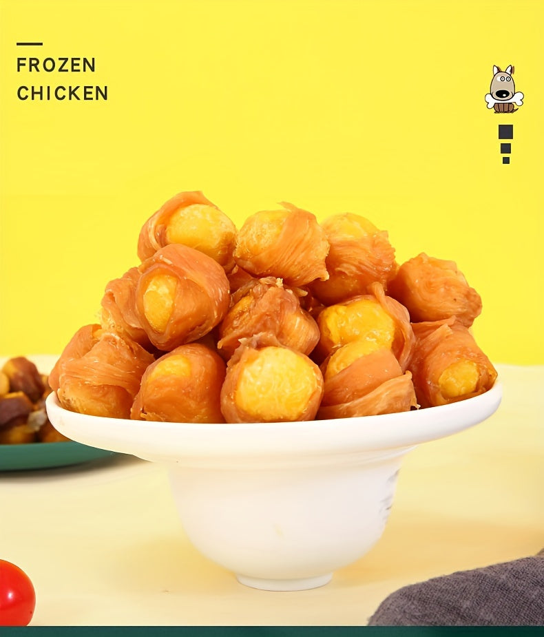 Dog cat pet snacks chicken duck meat package egg yolk beauty hair bright hair nourishing tear stains dog food companion