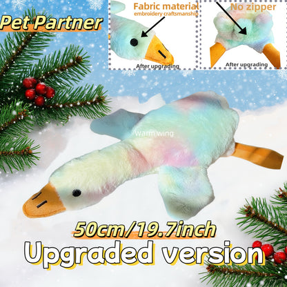 19.69inch Tie-Dye Duck Toy for Dogs & Cats - 2025 New Design with Embroidered Safety Eyes - Washable Pet Toy for Small to Large Pets, Calming Pet Toy, Playtime Fun for Pets, Perfect Christmas/Birthday Gift for Pets, Dog Toy,