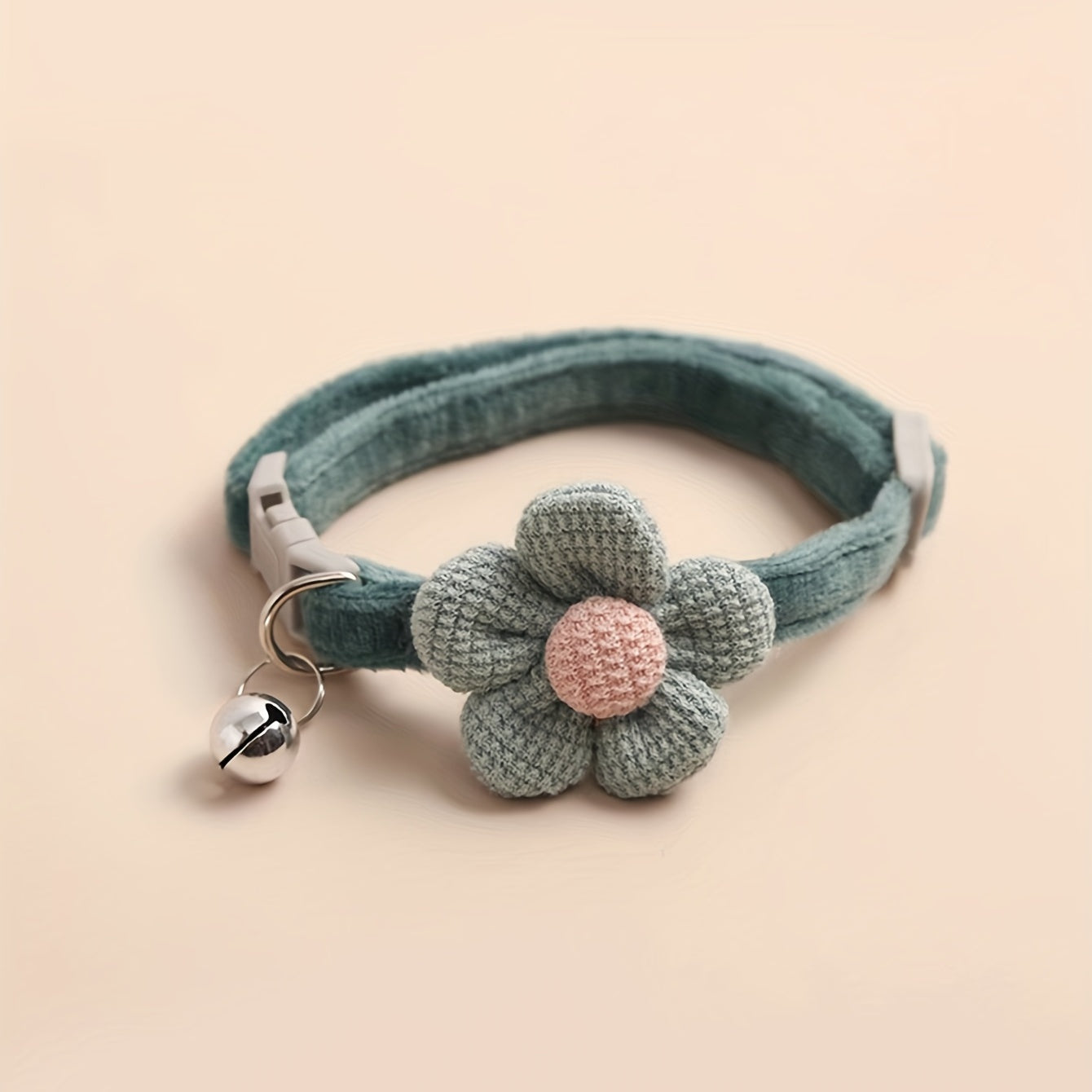 1pc Cute Dog Necklace with Flower Decor and Bell Strap - Pet Collars and Leads for Stylish Pups