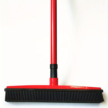 1pc Telescopic Pet Hair Remover Broom - Efficient Carpet Cleaner with Gentle Silicone Bristles - Flexible Handle for Dust & Hair Removal - Perfect Household Tool for Apartments, Dorms, and School Prep - Complete Cleaning Kit