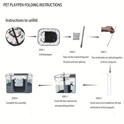 Portable Foldable Pet Playpen Collapsible Crates Kennel Playpen For Dog Cat And Rabbit &Travel Playpen, Portable Pet Play Pens, Dog And Cat Playpen Foldable, Dog Tent Puppy Playground For Puppy Indoor/Outdoor (M.L.XL.XXL).