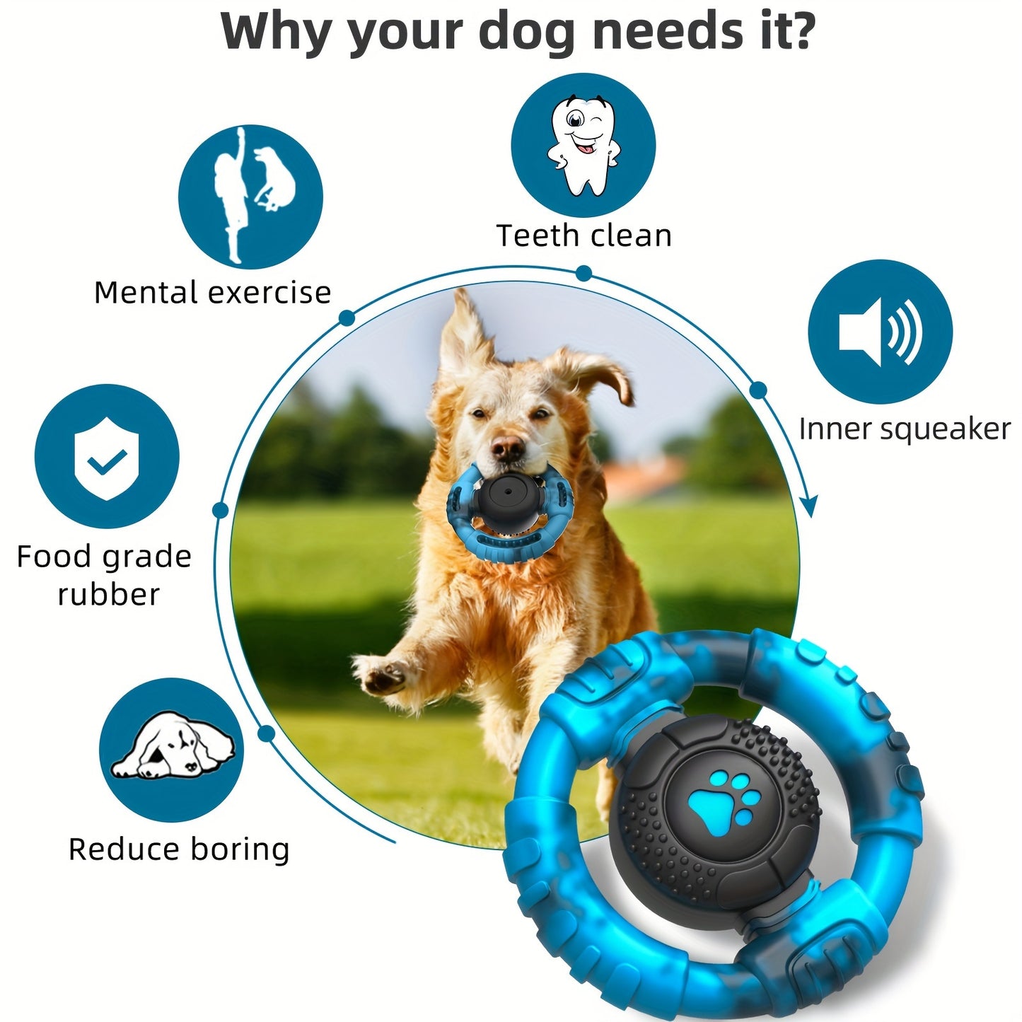 Dog Chew Toys Squeak Chewing Toys Durable Interactive Puppy Toy Teeth Cleaning Nylon Pet Toys