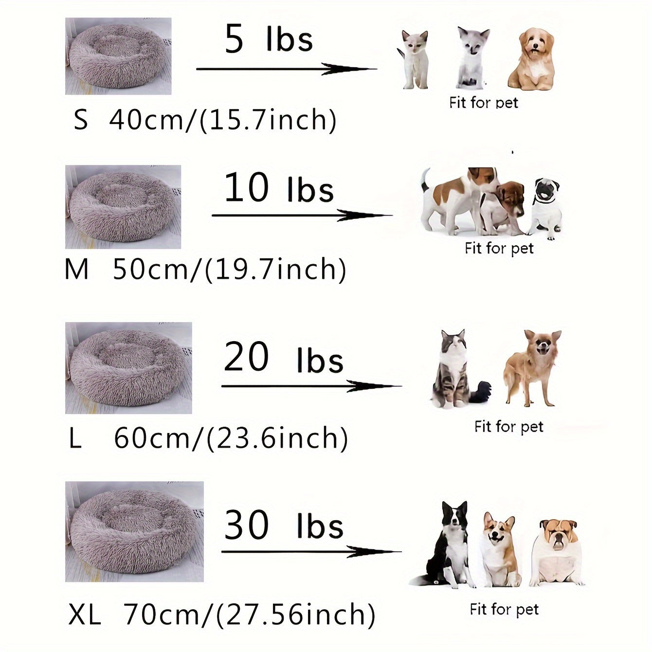 Ultra-Soft Plush Round Pet Bed - Luxurious Sleeping Haven with Warmth and Comfort for Dogs and Cats - Perfect for Cozy Naps and Snuggles