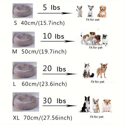 Ultra-Soft Plush Round Pet Bed - Luxurious Sleeping Haven with Warmth and Comfort for Dogs and Cats - Perfect for Cozy Naps and Snuggles