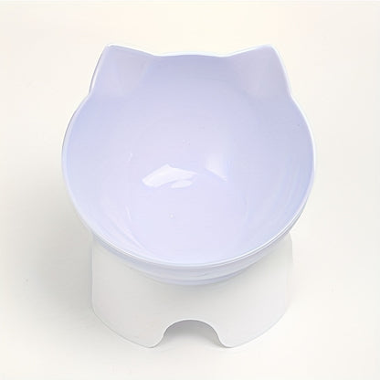 Elevated Pet Inclined Food Bowl Water Bowl, Transparent Plastic Cat Dish Bowl For Pet Cervical Spine Protection