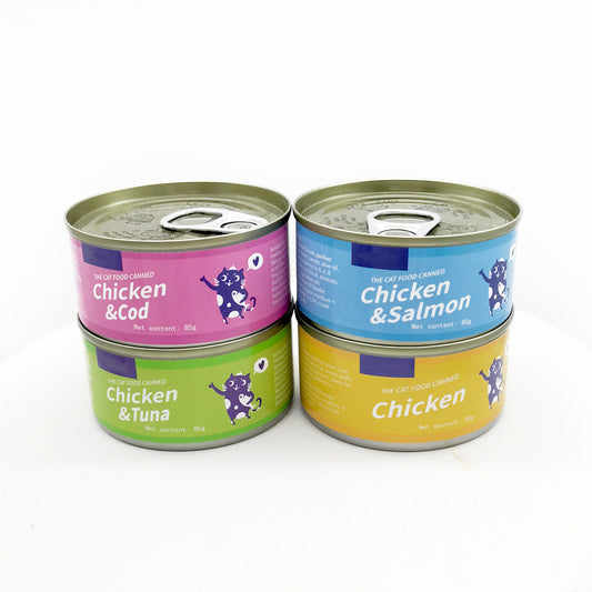 Canned Cat, 85g/3oz Canned Pet Snacks, Chicken Shredded Frozen Can, High Meat Content, Wet Food, Suitable for Cats and Dogs