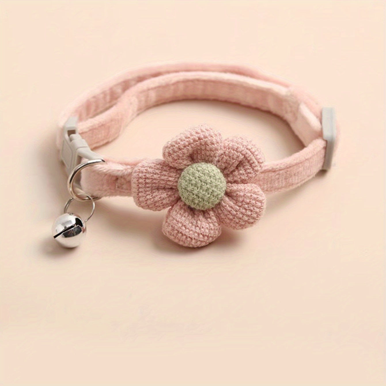 1pc Cute Dog Necklace with Flower Decor and Bell Strap - Pet Collars and Leads for Stylish Pups