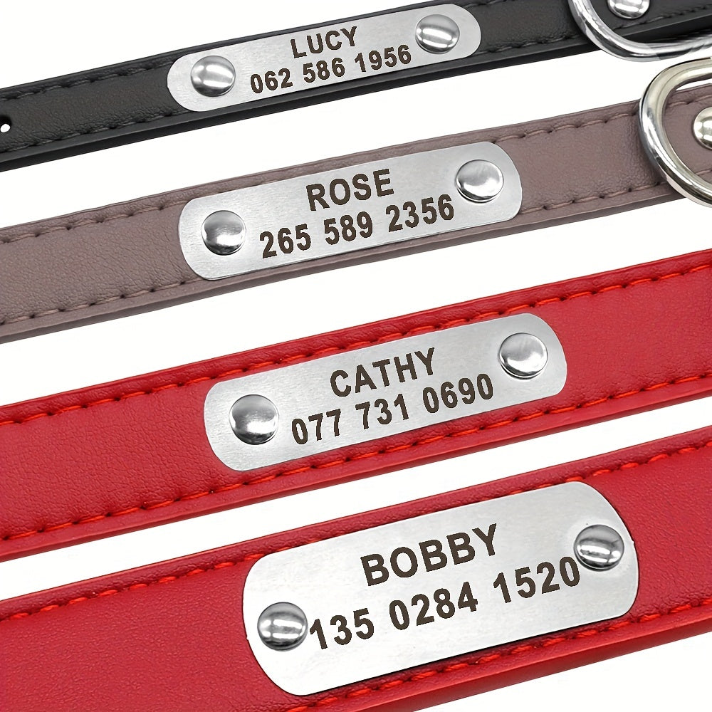 Custom Engraved Dog Collar with Personalized ID Tag - Durable Padded Pet Collar for Small, Medium & Large Dogs - Solid Pattern, Adjustable Fit, Secure Metal Hardware, Personalized Pet Accessory | Stylish Dog Collar | Durable