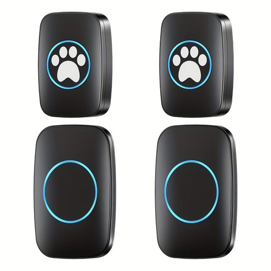 Wireless Pet Doorbell System - Easy Touch Training Aid for Dogs - 2 Receivers & Transmitters, High-Volume Chimes, Ideal for Indoor/Outdoor Use