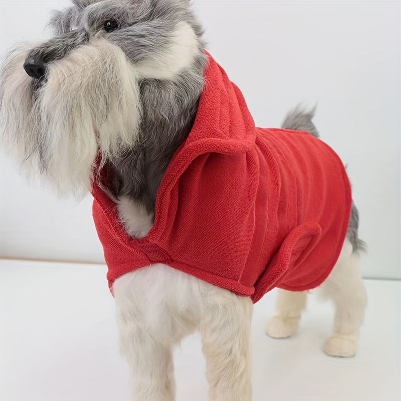 [Quick-Dry Dog Drying Coat] Super Absorbent Quick-Dry Dog Drying Coat - Warm-Keeping Bathrobe with Full Body Coverage & Hood, Multiple Colors (Purple, Blue, Green, Yellow, Red), Durable Fabric for Efficient Water Absorption &