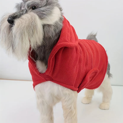 [Quick-Dry Dog Drying Coat] Super Absorbent Quick-Dry Dog Drying Coat - Warm-Keeping Bathrobe with Full Body Coverage & Hood, Multiple Colors (Purple, Blue, Green, Yellow, Red), Durable Fabric for Efficient Water Absorption &