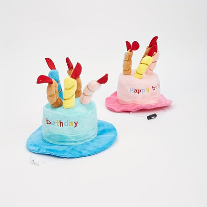 Colorful Pet Birthday Hat - Adjustable, Soft, and Comfortable Dog Party Costume with Vibrant Candles for a Fun Celebration - Perfect for Dog Lovers and Pet Owners