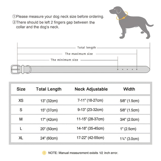 [Custom Dog Collar] Soft Padded Custom Engraved Dog Collar with ID Nameplate - Adjustable Pet Collars for Small to Large Dogs - Solid Pattern, Durable Material, Personalized