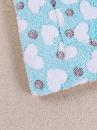 All-Season Dirt-Resistant Rectangular Pet Blanket - Comfortable Dog Paw Heart Print Pet Bed, 1pc