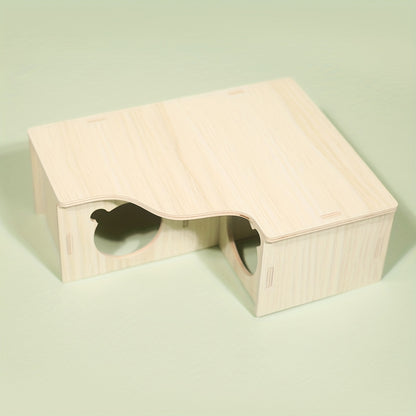 Multi-Chamber Wooden Hamster Maze and Hideout - Fun Activity and Cozy Nest for Your Pet