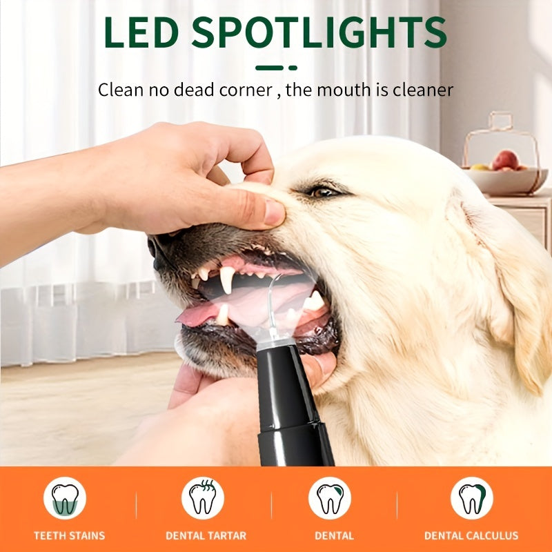 Pet Teeth Cleaning Kit With LED Light For Dogs, 5 Modes For Teeth Care To Remove Stains Calculus, Dog Toothbrush Plaque And Tartar Remover