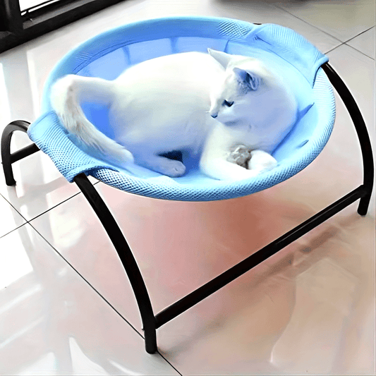 Alloy Steel Cat Hammock Bed, Free-Standing Pet Sleeping Bed, Easy Assembly, Washable, Stable Structure, Excellent Breathability, Indoor/Outdoor Use, Detachable Design for Cats
