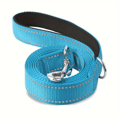 1pc Single Sided Reflective Dog Leash Soft Neoprene Padded Breathable 1 Inch Wide, Pet Leash 6FT/5FT/4FT For Medium & Large Dogs Walking And Training