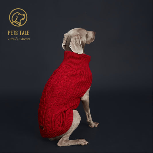 1pc Cozy Pet Knit Sweater - Warm Dog Clothes for Autumn and Winter - Soft, Plain Color, Knitted Design, Pet Friendly, Seasonal Apparel