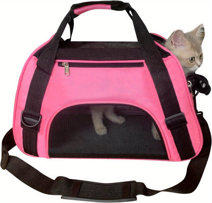Cat Carrier Dog Carrier Pet Carrier, Airline Approved Soft-Sided Foldable Pet Bag Puppy Carrier With Breathable Mesh For Small Medium Cats Dogs Rabbit