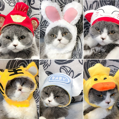 Cute Animals Shaped Cat Hat, Warm Pet Costume For Dog & Cat, Pet Party Supplies