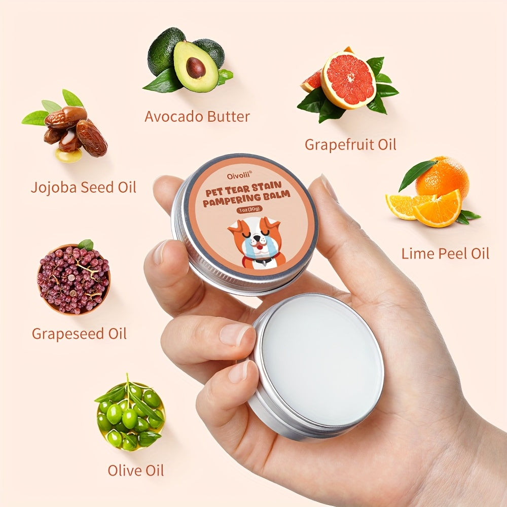 Pet Tear Stain Remover Gel 30g + Brush | Gentle Plant-Based Formula | Effective & Irritation-Free Eye Cleaning For Dogs & Cats