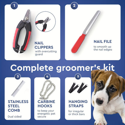 Pink Dog Grooming Hammock with Adjustable Straps & Metal Hooks – Secure Harness for Nail Trimming, Clipping, and Bathing – Easy-to-Use Pet Care Sling for Small to Medium Dogs at Home