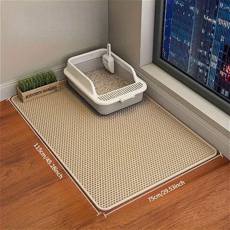[Non-Slip Cat Litter Mat] Non-Slip Extra-Large Cat Litter Mat | Honeycomb Design, EVA Material, Leakproof & Easy to Clean, Multi-Color Options, Ideal for Home Pet Care, Litter Box Accessory, Durable Pet Mat