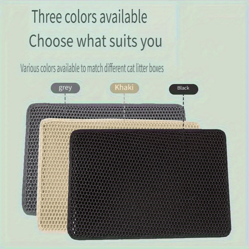 [Non-Slip Cat Litter Mat] Non-Slip Extra-Large Cat Litter Mat | Honeycomb Design, EVA Material, Leakproof & Easy to Clean, Multi-Color Options, Ideal for Home Pet Care, Litter Box Accessory, Durable Pet Mat