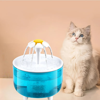 Cats and dogs pet new fountain flower water dispenser automatic cat water dispenser dog water dispenser food grade PP material, quiet operation, USB powered, safe and secure, suitable for cats and dogs large capacity Hallowee
