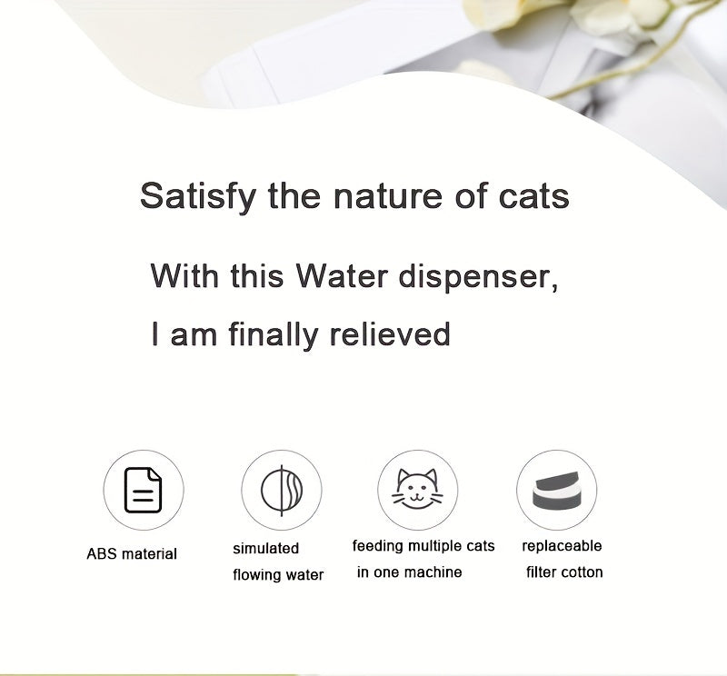 2.5L/84oz Large Capacity Pet Water Fountain, Ultra Quiet Automatic Cat Water Dispenser with Smart Pump for Indoor Cats and Dogs