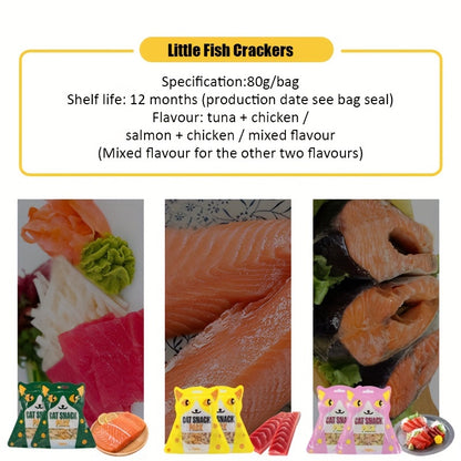 Cat Biscuits Salmon Snacks Chicken Tuna Multiplicity Nutrition Health Easy To Eat Digest Crispy Catnip Fish Biscuits Pet Snacks Cat Snacks Pet Food