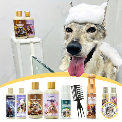 2pcs Pet Grooming Kit: Gentle Formula Shampoo & Conditioner For Dogs - Softens Fur, Cleanses & Cares, Nourishing Coconut Pet Care 3-in-1 Shampoo - Deep Cleans, Moisturizes, Itchy Skin Relief, Glossy Coat - Gentle & Safe For C