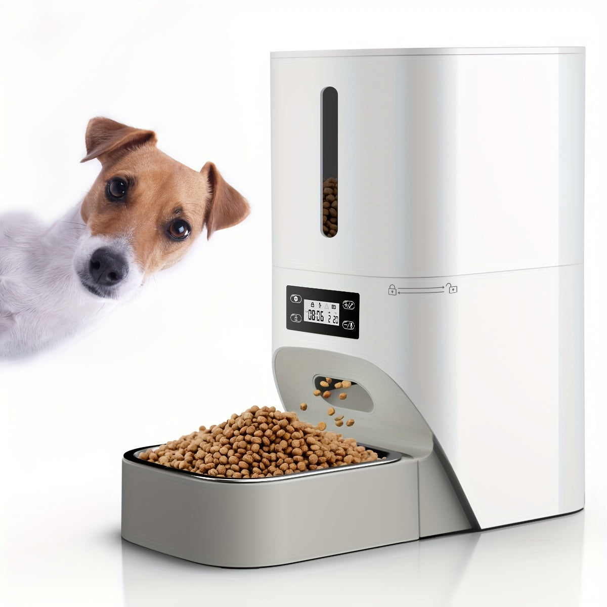 4L Timed Automatic Pet Feeders For Cats And Dogs Dry Food Dispenser With Desiccant Bag Timed Cat Feeder Programmable Portion Size Control 9 Meals Per Day 30s Voice Recorder