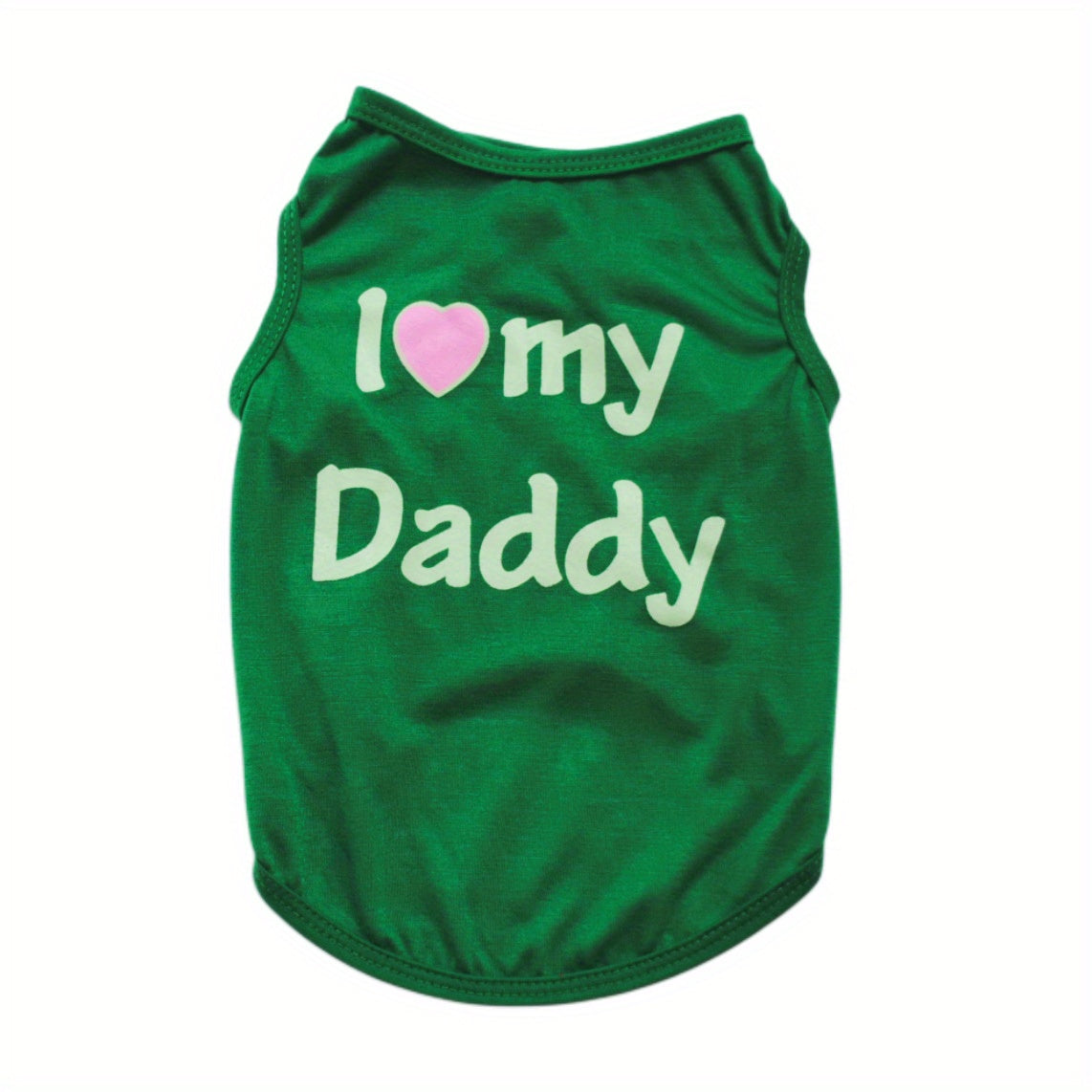 1pc Breathable Pet Vest for Summer Parties - Adorable 'I Love My Daddy/Mommy' Graphic Design for Dogs and Cats