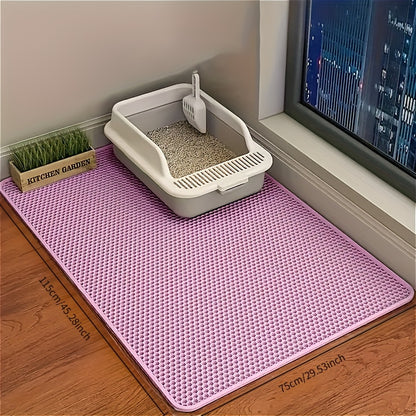 [Non-Slip Cat Litter Mat] Non-Slip Extra-Large Cat Litter Mat | Honeycomb Design, EVA Material, Leakproof & Easy to Clean, Multi-Color Options, Ideal for Home Pet Care, Litter Box Accessory, Durable Pet Mat