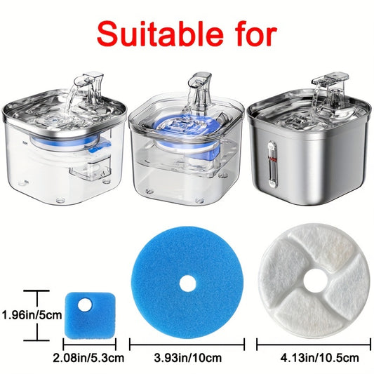 8 Sets of Premium Cat Water Fountain Filter Replacement - High-Quality Carbon Filters for Fresh and Clean Water, Designed for Pet Auto Drinking Feeder Systems, Easy Replacement for Continuous Use