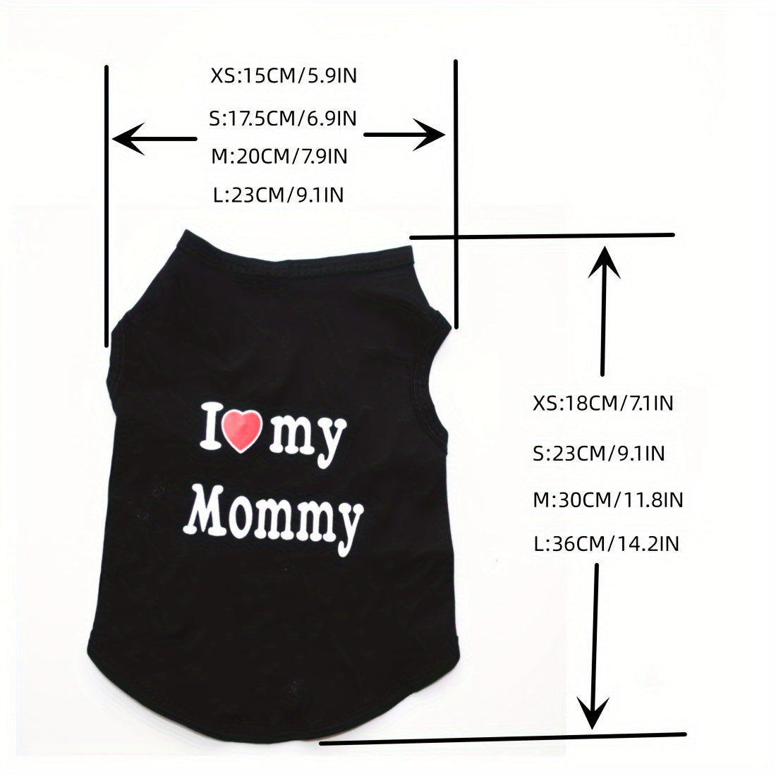 1pc Breathable Pet Vest for Summer Parties - Adorable 'I Love My Daddy/Mommy' Graphic Design for Dogs and Cats